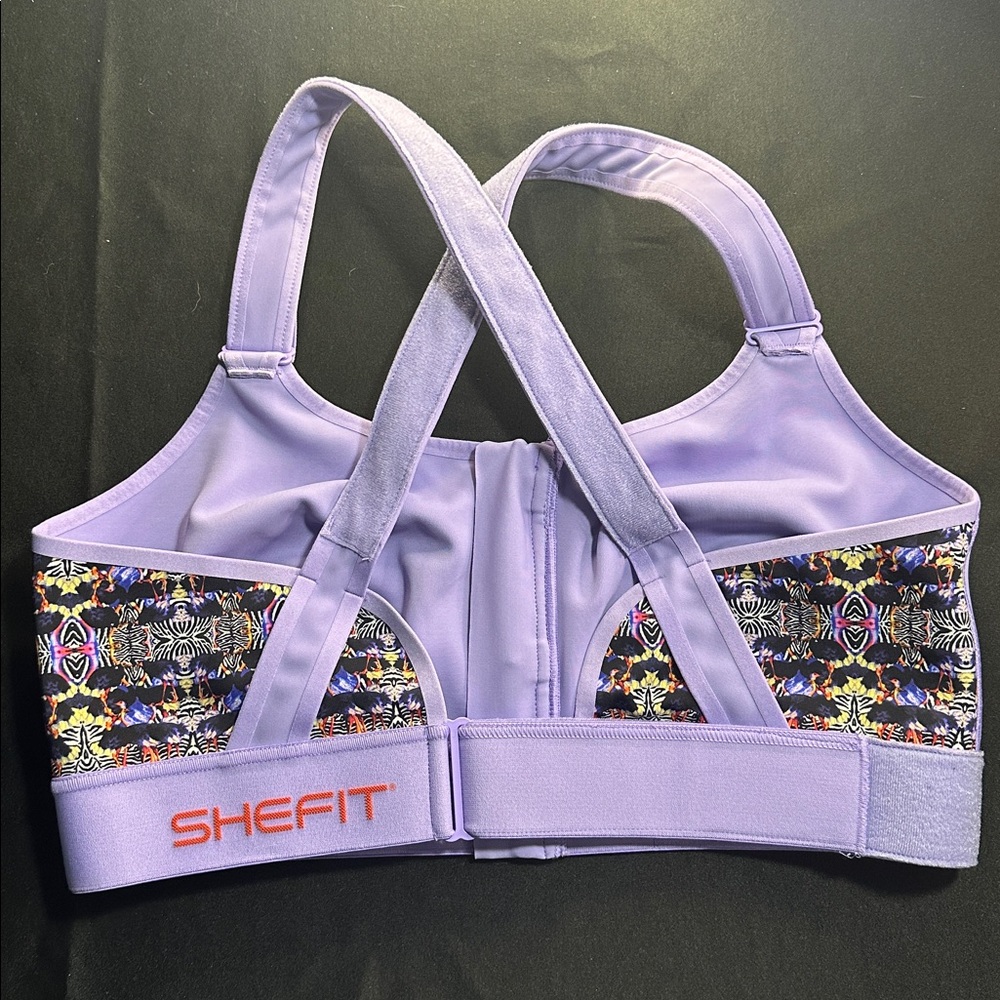SHEFIT Luxe 3 Lavender Sports Bra. - Picture 2 of 3